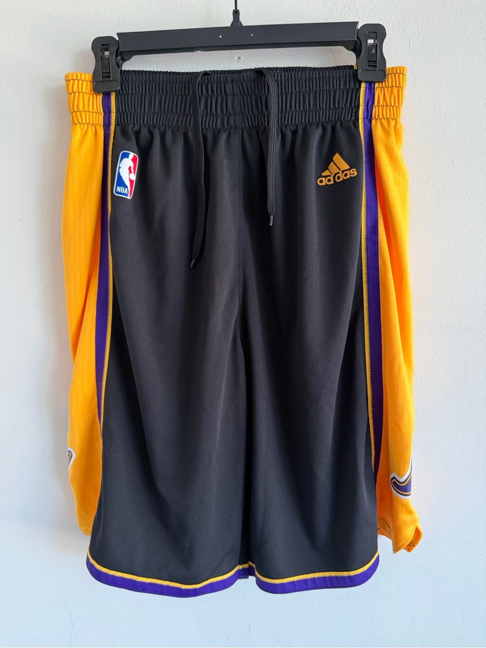 adidas Black, Yellow & Purple Kids Basketball Shorts